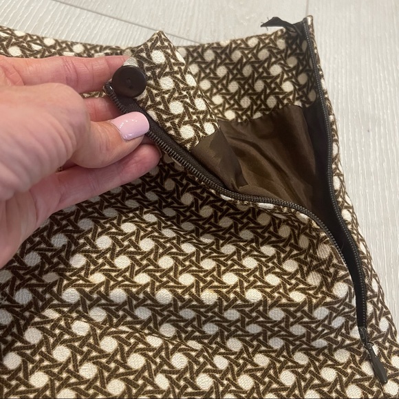 TALBOTS Lattice Trellis Print Box Pleat Skirt - Picture 11 of 12